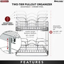 REV A SHELF : Two-Tier Bottom Mount Pullout Steel Wire Organizer