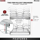 REV A SHELF : Two-Tier Bottom Mount Pullout Steel Wire Organizer