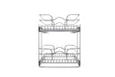 REV A SHELF : Two-Tier Bottom Mount Pullout Steel Wire Organizer