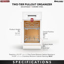 REV A SHELF : Two-Tier Bottom Mount Pullout Steel Wire Organizer