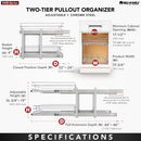 REV A SHELF : Two-Tier Bottom Mount Pullout Steel Wire Organizer