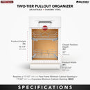 REV A SHELF : Two-Tier Bottom Mount Pullout Steel Wire Organizer