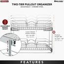 REV A SHELF : Two-Tier Bottom Mount Pullout Steel Wire Organizer