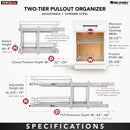 REV A SHELF : Two-Tier Bottom Mount Pullout Steel Wire Organizer