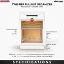 REV A SHELF : Two-Tier Bottom Mount Pullout Steel Wire Organizer