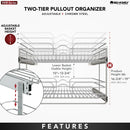 REV A SHELF : Two-Tier Bottom Mount Pullout Steel Wire Organizer