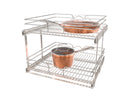 REV A SHELF : Two-Tier Bottom Mount Pullout Steel Wire Organizer
