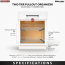 REV A SHELF : Two-Tier Bottom Mount Pullout Steel Wire Organizer