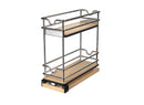 REV A SHELF : 5" Two-Tier Wide Wire Wall Upright Pullout