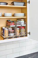REV A SHELF : 5" Two-Tier Wide Wire Wall Upright Pullout