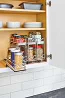 REV A SHELF : 5" Two-Tier Wide Wire Wall Upright Pullout