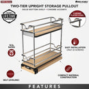 REV A SHELF : 5" Two-Tier Wide Wire Wall Upright Pullout