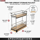 REV A SHELF : 5" Two-Tier Wide Wire Wall Upright Pullout