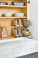 REV A SHELF : 9" Two-Tier Triple Narrow Wire Wall Upright Pullout