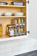 REV A SHELF : 9" Two-Tier Triple Narrow Wire Wall Upright Pullout