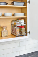 REV A SHELF : 9” Two-Tier Double Wide Wire Wall Upright Pullout