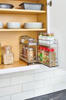REV A SHELF : 9” Two-Tier Double Wide Wire Wall Upright Pullout