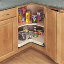 REV A SHELF : Polymer Kidney 1-Shelf Lazy Susan w/Bottom Mount Rotating Post for Corner Base Cabinets