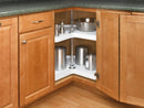 REV A SHELF : Polymer Kidney-Shaped 1-Shelf Lazy Susan Shelf for Corner Base Cabinets (No Post Included)