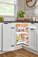 REV A SHELF : Polymer Kidney-Shaped 1-Shelf Lazy Susan Shelf for Corner Base Cabinets (No Post Included)