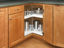 REV A SHELF : Polymer Kidney-Shaped 2-Shelf Lazy Susans for Corner Base Cabinets