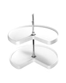 REV A SHELF : Polymer Kidney-Shaped 2-Shelf Lazy Susans for Corner Base Cabinets