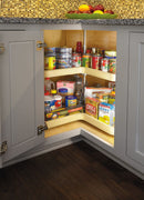REV A SHELF : Polymer Kidney-Shaped 2-Shelf Lazy Susans for Corner Base Cabinets