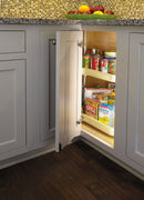 REV A SHELF : Polymer Kidney-Shaped 2-Shelf Lazy Susans for Corner Base Cabinets