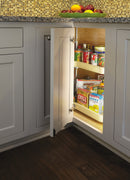 REV A SHELF : Polymer Kidney-Shaped 2-Shelf Lazy Susans for Corner Base Cabinets