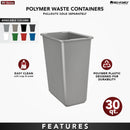 REV A SHELF : 30 qt. Orion Gray Polymer Replacement Waste Container for Rev-A-Shelf® Pullouts