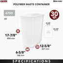 REV A SHELF : 30 qt. Silver Polymer Replacement Waste Container for Rev-A-Shelf® Pullouts