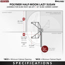 REV A SHELF : Polymer Pivot Out Half Moon 2-Shelf Organizer for Blind Corner Cabinets