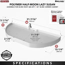 REV A SHELF : Polymer Pivot and Slide Half Moon 1-Shelf Organizer for Blind Corner Cabinets