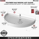 REV A SHELF : Polymer Pivot and Slide Half Moon 1-Shelf Organizer for Blind Corner Cabinets