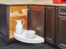 REV A SHELF : Polymer Pivot and Slide Half-Moon 1-Shelf Organizer for Blind Corner Cabinets