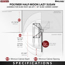 REV A SHELF : Polymer Pivot and Slide Half-Moon 1-Shelf Organizer for Blind Corner Cabinets
