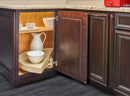 REV A SHELF : Polymer Pivot and Slide Half Moon 1-Shelf Organizer for Blind Corner Cabinets