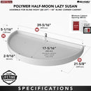 REV A SHELF : Polymer Pivot and Slide Half Moon 1-Shelf Organizer for Blind Corner Cabinets