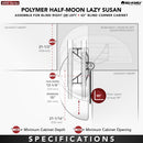 REV A SHELF : Polymer Pivot and Slide Half Moon 2-Shelf Organizer for Blind Corner Cabinets