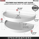 REV A SHELF : Polymer Pivot and Slide Half-Moon 2-Shelf Organizer for Blind Corner Cabinets