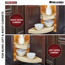 REV A SHELF : Polymer Pivot and Slide Half Moon 2-Shelf Organizer for Blind Corner Cabinets