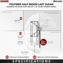 REV A SHELF : Polymer Pivot and Slide Half Moon 2-Shelf Organizer for Blind Corner Cabinets