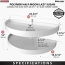 REV A SHELF : Polymer Pivot and Slide Half Moon 2-Shelf Organizer for Blind Corner Cabinets