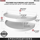 REV A SHELF : Polymer Pivot and Slide Half-Moon 2-Shelf Organizer for Blind Corner Cabinets