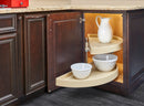 REV A SHELF : Polymer Pivot and Slide Half Moon 2-Shelf Organizer for Blind Corner Cabinets
