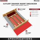 REV A SHELF Craftsman Collection Solid Wood Cutlery Drawer Insert w/ Black Accents