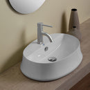Whitehaus Britannia Oval Above Mount Basin with Single Faucet Hole Drill