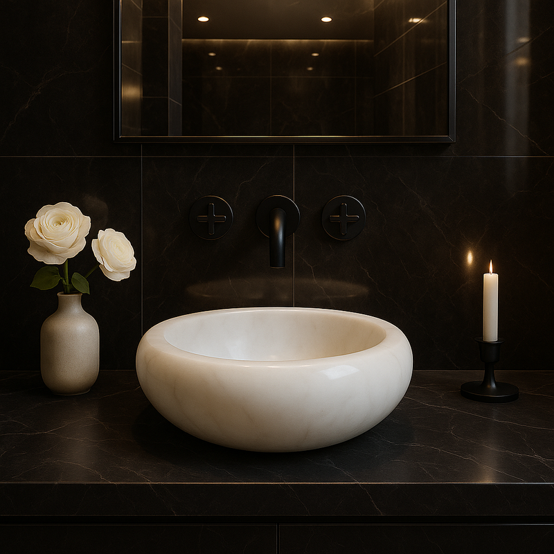 Carrara White Marble Sink