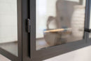 Metal with Glass Cabinet - Matte Black (33" - 48"W and 30" - 54"H), 15"D