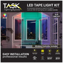 Hardware Resources Task Lighting LED Kit 16 Ft. 130 Lumens/Ft.. 12-volt Accent Output Multi-Color RGB Wireless Controller Tape Light Kit, 1 Zone 1 Area